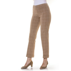 Pantalón cuadros beig